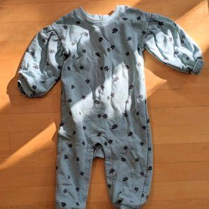Baby Gap floral onesie with puff sleeves